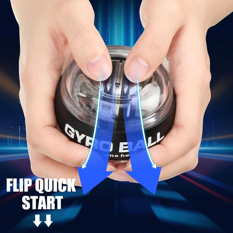 Glimin 4 Pcs Wrist Trainer Ball Auto Start Hand Gyro Ball Wrist Strengthener Self Starting Forearm Exerciser with Bag and Strap for Strengthening Arms Fingers Wrist Training - Image 5